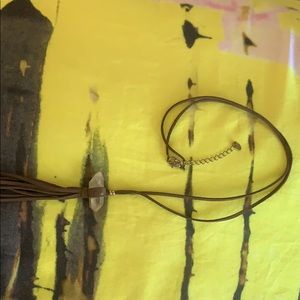 Brown crystal rope necklace